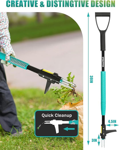 Breeze Touch 39" Weed Pulling Tool, 3-Claw Detachable Weed Puller Tool with Long Handle, Heavy Duty Stand Up Weeder Weeding Tool for Lawn, Yard, Garden, Crabgrass, Dandelion Picker, Weed Remover