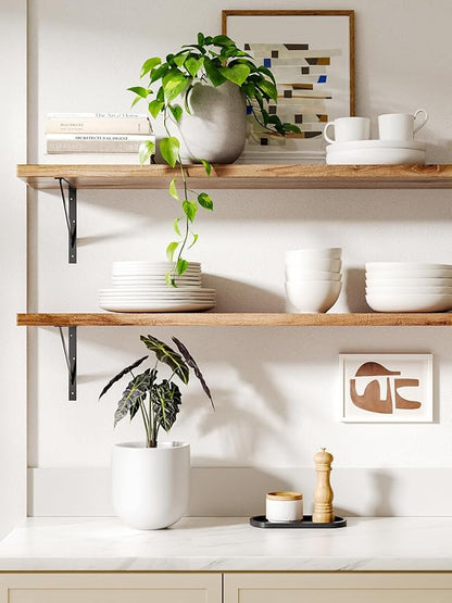LE TAUCI 6 Inch Plant Pot, Ceramic Pot with Drainage Hole & Rubber Plug, Indoor Planter for Herbs & Small Houseplants, Cylinder Planter for Home Office, White