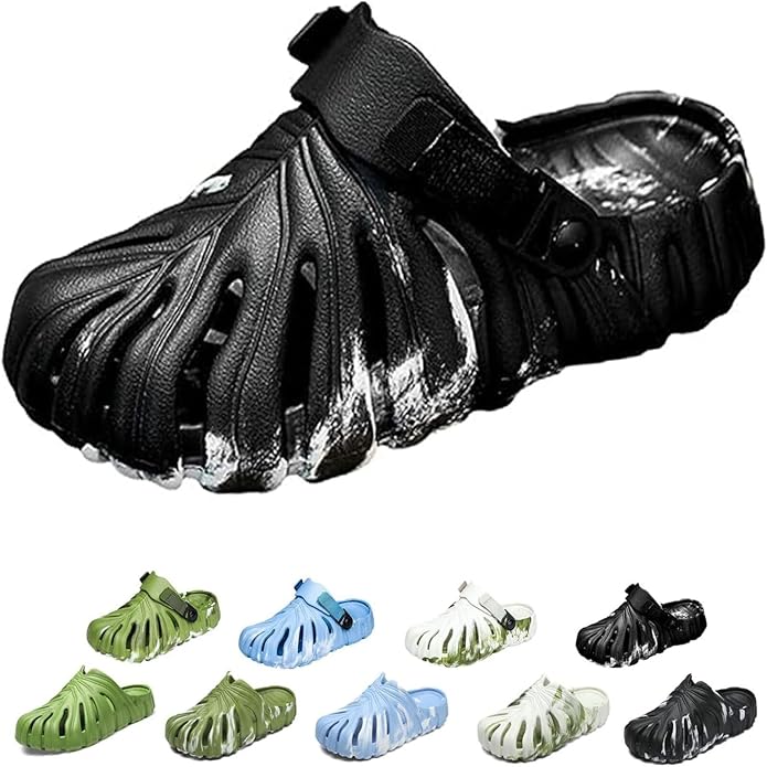 Variegated Monstera Shoes for Women and Men, Monstera Leaf Pattern Slippers Summer, Anti-Slip Soft Plant Print Slides