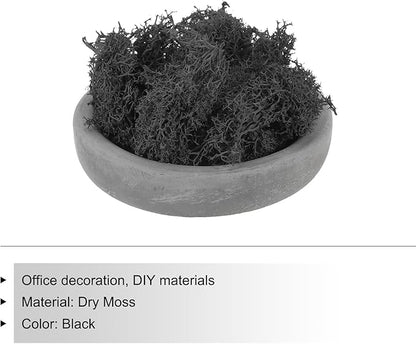 MECCANIXITY 3.5 OZ Moss Fake Craft Moss Artificial Moss Natural Preserved Moss for Craft Arts Floral DIY Project Wall Wedding Garden Patio Table Terrariums Decoration(Black)