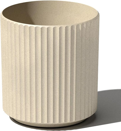 Veradek Demi Series Round Planter for Porch, Patio, Backyard | Durable Plastic-Concrete Material | Modern Décor for Tall Plants, Flowers