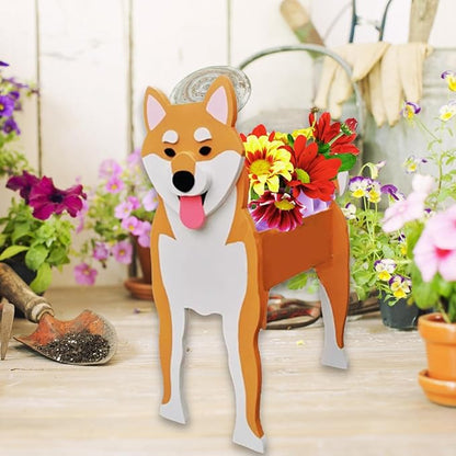 Shiba Inu Dog Planter Plant Pots,Cute Dog Flower Planter,Gifts for Pet Lovers,Unique Animal Plant Pots,Office,Indoor Outdoor Garden Decor