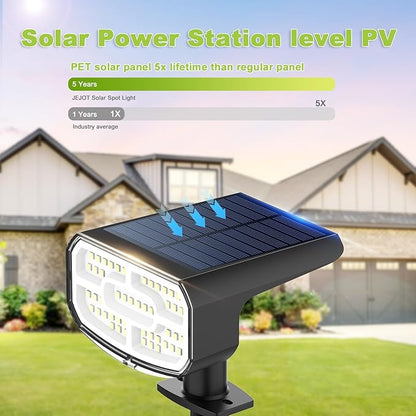 DAMINY Solar Spotlights Waterproof IP65,Auto On/Off,3000K 2 Lighting Modes Solar spot Lights for Garden,Pathway,Yard,Landscape-4 Pack