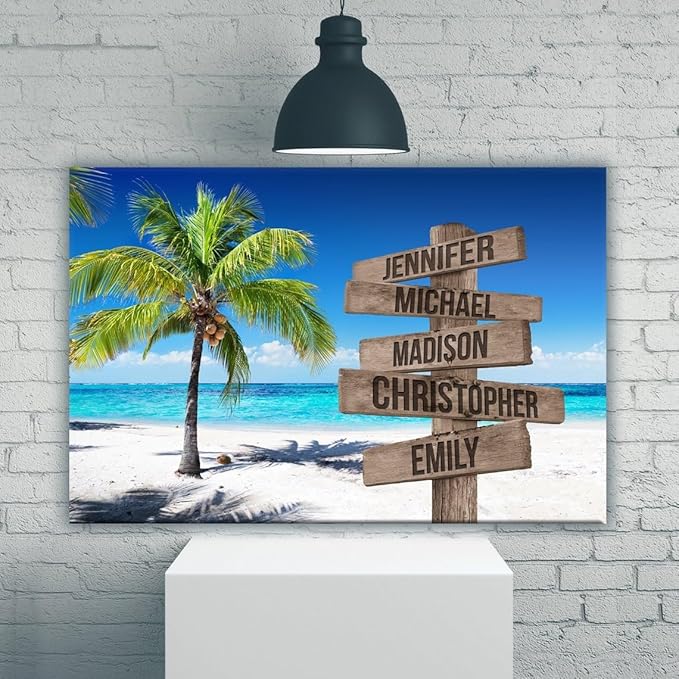 Personalized Family Street Sign Multi-Name Canvas, Custom Date Of Birth With Names Poster, Street Signs Customized, Best Gifts For Mom/Dad, Birthday, Christmas Gift For Family #12