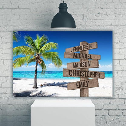 Personalized Family Street Sign Multi-Name Canvas, Custom Date Of Birth With Names Poster, Street Signs Customized, Best Gifts For Mom/Dad, Birthday, Christmas Gift For Family #12