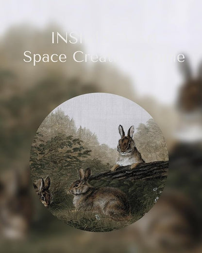 InSimSea Framed Canvas Wall Art of Rabbit Animal - Vintage Easter Bunny Room Decor, Aesthetic Wall Art Home Decor Oil Painting for Living Room Bedroom Botanical Landscape Farmhouse Wall Decor 12x16In