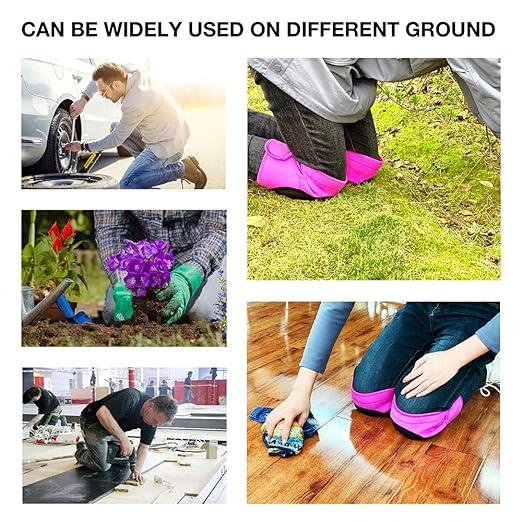 Women Knee Pads for Cleaning House Floors,Gardening Work,Carpet, Kneeling Kneepads with Soft Inner Liner, Adjustable knee pads Suitable for Christmas for Garden,Flooring Yard,Pink L, (1 Pair)