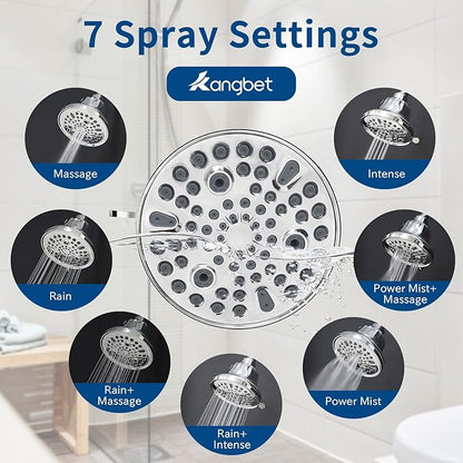 Filtered Shower Head | Shower Filter for Hard Water | Reduces Impurities | Stops Hair Loss, Soothes Dry Skin & Scalp - Chrome
