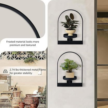 Sisher 3Pack Wall Plant Holder,Indoor Plant Wall Decor,Modern Frame Plant Stand ,Window Plant Shelves Set,Premium Metal Hanging Plant Holder