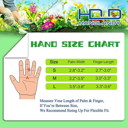HANDLANDY Long Gardening Gloves for Men & Women, Thorn Proof Rose Pruning Gloves Leather Gauntlets Garden Glove Yard Work Glove (Large, Grey)