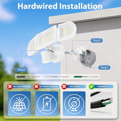 150W Motion Sensor Lights Outdoor for Outside, 15000LM LED Flood Lights Outdoor Wired Dusk to Dawn, Exterior Security Floodlight Fixture Waterproof IP65, Outdoor Lighting for House, Garage