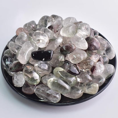Polished Green Phantom Crystals - 72 Pcs, 0.5" 10 oz Handpicked Natural Tumbled Gemstones Rocks, Pebbles for Reiki, Chakra, Healing Home Decor