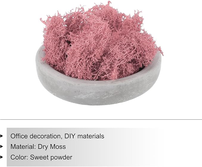 MECCANIXITY 3.5 OZ Moss Fake Craft Moss Artificial Moss Natural Preserved Moss for Craft Arts Floral DIY Project Wall Wedding Garden Patio Table Terrariums Decoration(Sweet Pink)