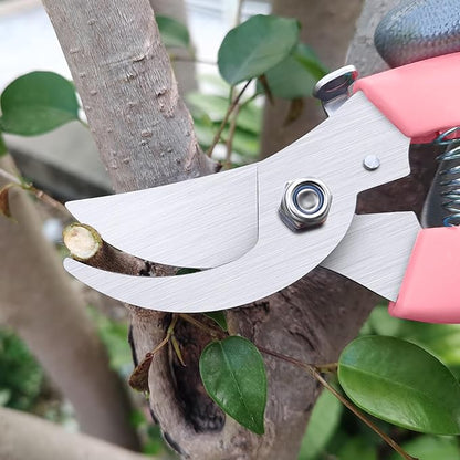 Flower Scissors, Flower Shears High Strength Steel Sharp, Ergonomic Handle Pruning Shears for Gardening, Lightweight Garden Scissors, 1-inch Cut Capacity Rust Resistant for Plants Bonsai-Pink
