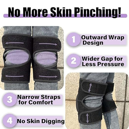 Work Knee Pads for Cleaning Gardening, Adjustable Foam Kneepad with Elastic Straps for Scrubbing Floors, Crawling Knee Cushion with Soft Inner Liner for Housekeeping Weeding Planting for Christmas, Black XL