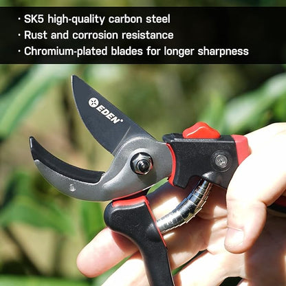 Eden 39000 Heavy Duty Adjustable Anvil Pruning Shears for Gardening, Hand Pruners, Stem Cutter, Branch Trimmer, Garden Clippers