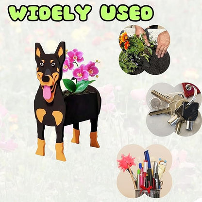 Australian Kelpie Dog Planter Plant Pots,Cute Dog Flower Planter,Gifts for Pet Lovers,Unique Animal Plant Pots,Office,Indoor Outdoor Garden Decor(9.45 * 5.51 * 13.39in)