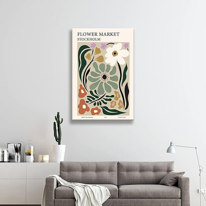 Zzuyi Flower Market Poster,Botanical Prints,Green Flower Prints Anthropologie art for Bathroom,Aesthetic Decor-20x30