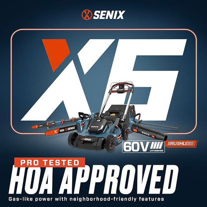 SENIX Chainsaw|60V 18" Battery Chainsaw|Brushless Electric Chainsaws|Cordless Chain Saw with 4Ah Battery & Charger|Garden Tool for Trees, Pruning, Branch Trimming, Best Gifts for Man, CSX6-M1