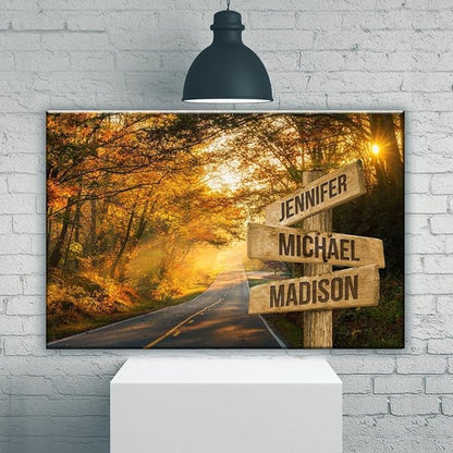 Personalized Family Street Sign Multi-Name Canvas, Custom Date Of Birth With Names Poster, Street Signs Customized, Best Gifts For Mom/Dad, Birthday, Christmas Gift For Family #7