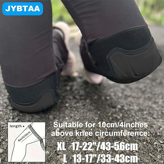 Work Knee Pads for Kneeling Men & Women, Safety Soft Cushioned knee Pad with Non-Slip Straps and Heavy Duty Cap, Perfect for Flooring, Carpeting, Floor Installation, Industrial Workers for Christmas, Black XL (1 Pair)