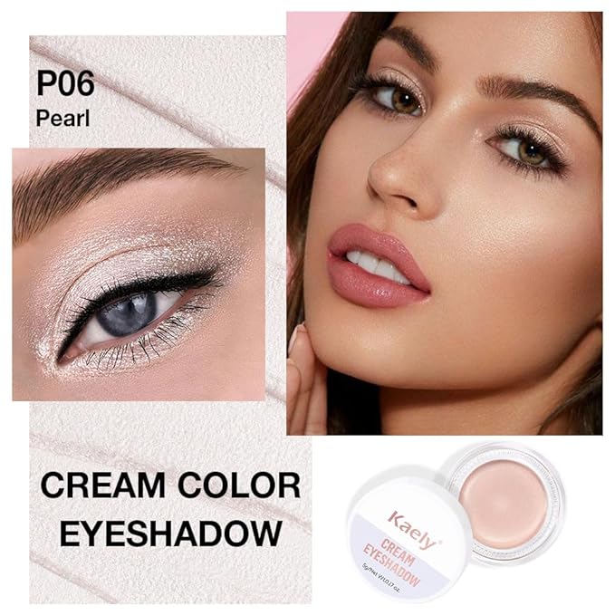 Cream Glitter Purity Shimmer Metallic Eyeshadow Palette Makeup, Natural Single Mini Instant Holographic Eyeshadow For Older Women, Sombras Crema Para Ojos, Talc, Paraben & Cruelty Free, P06