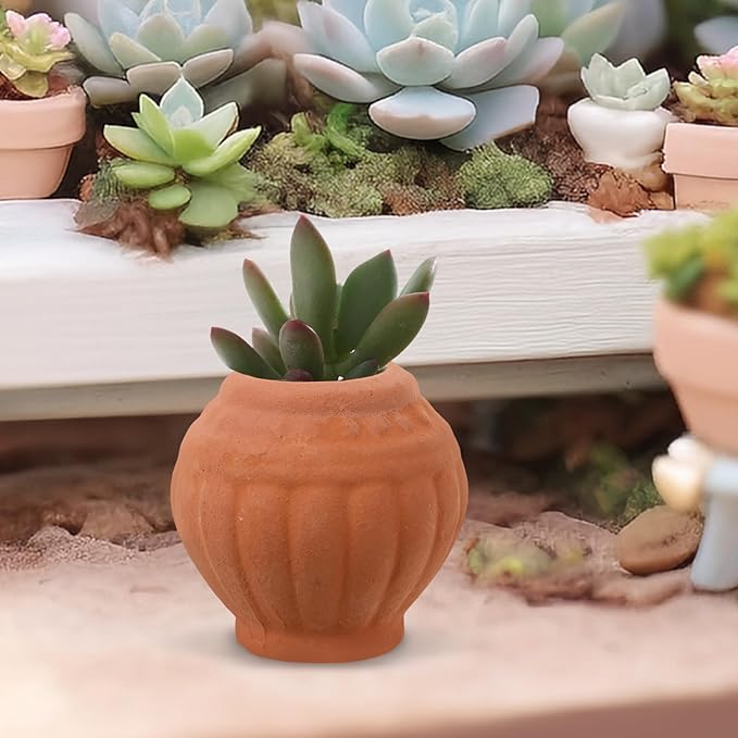 4Pcs Mini Terracotta Flower Pots Small Clay Succulent Planters for Balcony Desk Compact Spaces Nursery Containers
