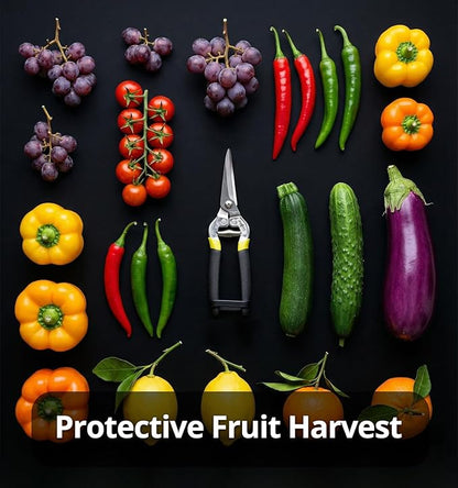 Gardeness Gardening Scissor 12 PCS Curved Stainless Steel Serrated Blade Pruning Shear, harvest shears picking shears Pruning Snip Harvesting Fruit Picking, Mandarins, Lemons and Grape