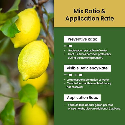 32oz Lemon Tree Fertilizer - Makes 32 Gallons of 2-in-1 Liquid Fertilizer, 4-3-6 NPK Liquid Plant Food with Macronutrients + Micronutrients for Lush Growth, Stronger Roots, and Juicy Lemons