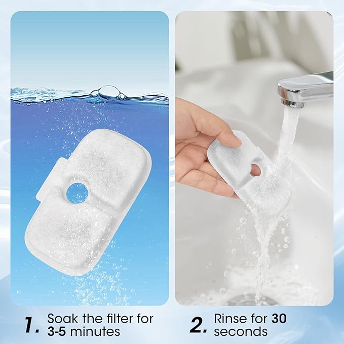 28+28 Pack Cat Water Fountain Filters, Pet Water Fountain Filters Replacement for Dog/Cat Stainless Steel Fountain PLWF005/PLWF115/PLWF105, 14 Months Set to Keep Drinking Fresh