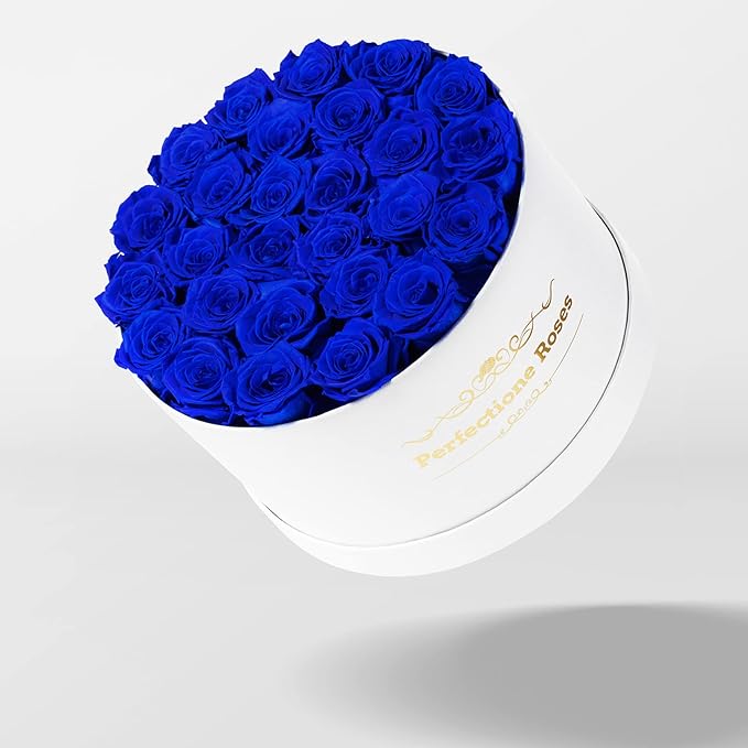 Perfectione Roses 27 Roses in a Box, Mothers Day Rose, Preserved Flowers for Her, Flowers for Delivery Birthday Gifts for Women (Royal Blue)