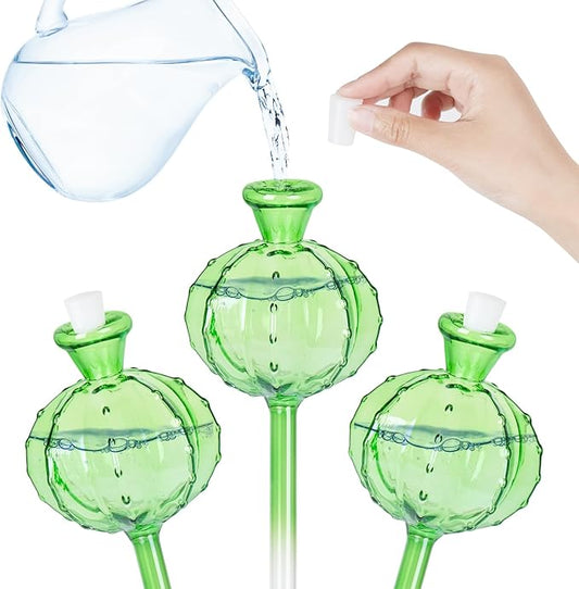Self Watering Planter Insert. Plant Watering Devices. Plant Watering Bulbs. 3-PCS Plant Watering Globes. Cactus Shape Self Watering Globes
