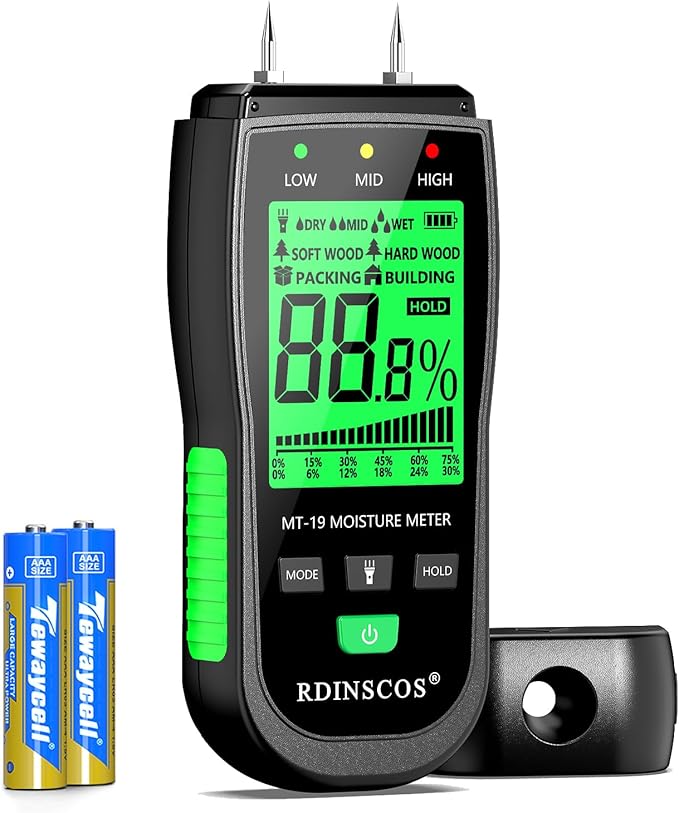 Moisture Meters Digital Wood Moisture Tester Water Leak Detector for Wall,Lumber, building,Firewood,Humidity Tester