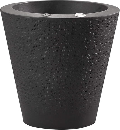 Crescent Garden Dot TruDrop Indoor/Outdoor Planter, Self-Watering Plant Pot, 20 Inches, (Caviar Black)