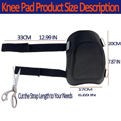Work Knee Pads Made of Synthetic Leather and Durable Rubber | Suitable for Mechanical Repairs and Yard Work|With Adjustable Straps Medium Firmness