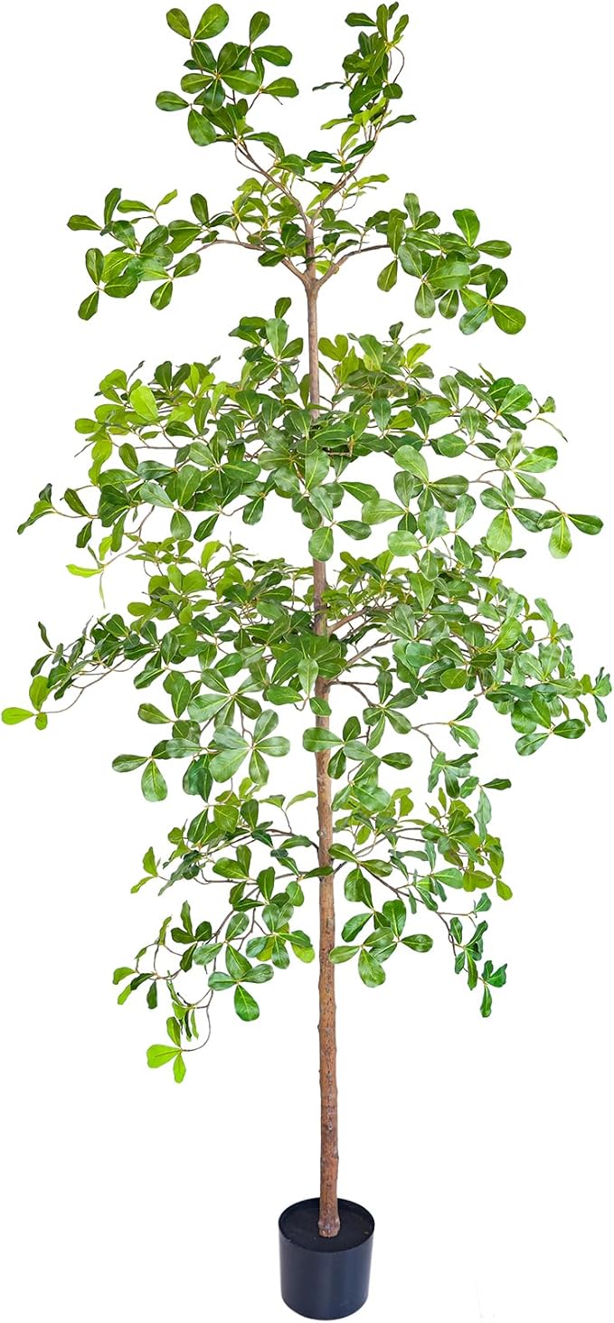 Artificial Black Olive Tree, 7FT Tall Big Leaf Faux Shady Lady Tree with Potted, Fake Olive Tree for Home Decor Indoor