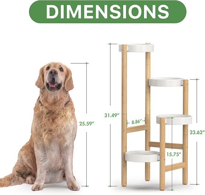 Bamboo Plant Stands for Indoor Plants, Tall Plant Stands for Corner Plant Shelf Multiple Flower Holder for Indoor Outdoor Garden Patio Balcony Living Room (4-tier)