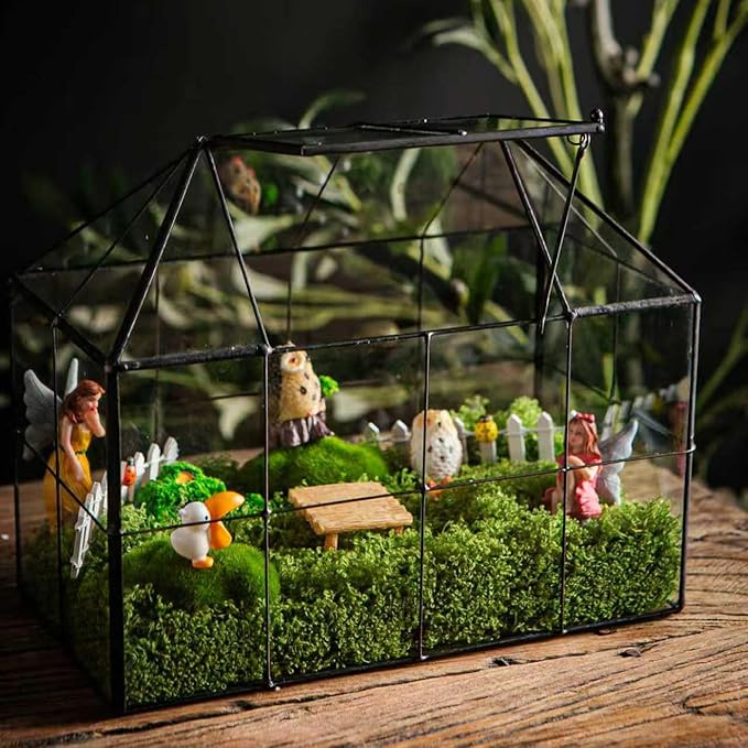 220Pcs Miniatures Fairy Garden Accessories, Mini Fairy Garden Kit, Fairy Figurines House Outdoor Decor Resin