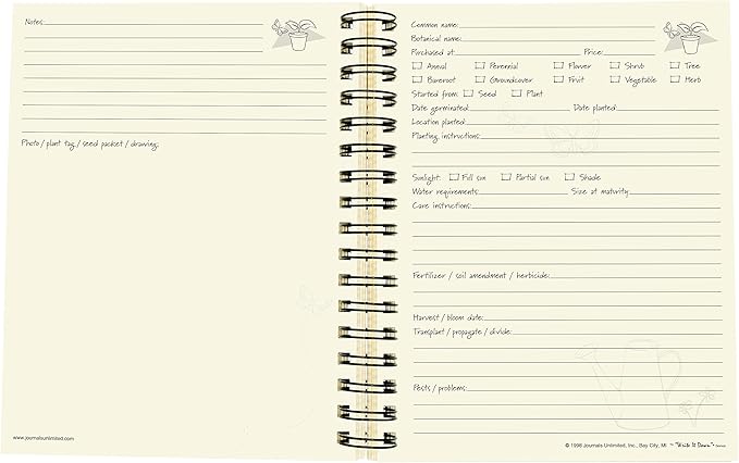 Write it Down series by Journals Unlimited, Guided Journal, Gardening, The Gardener's Journal, Full-size 7.5"x 9", Kraft Hard Cover, Made in USA