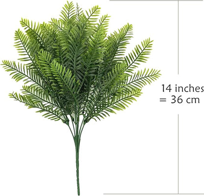 PASYOU Artificial Boston Fern Plants Decor, Fake Shrubs Greenery Leaves Plant Bamboo UV Resistant for Outdoors Indoor Hanging Planter Front Porch Garden Farmhouse Decoration 4 Pack