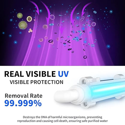 WINGSOL Reverse Osmosis Water Filter, 0 TDS UV Space-Saving Tankless RO System, 10-Layer Filtration Under Sink, NSF/ANSI 42&53&58 Certified, Easy-Change Filter, Plug-in Required