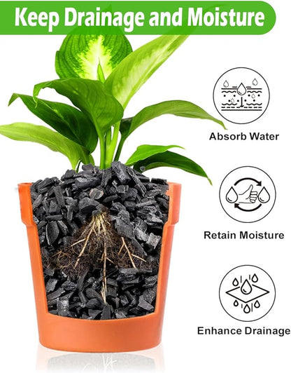 TOYPOPOR Horticultural Charcoal for Indoor Plants Hardwood Potting Soil Amendment Helps Improve Drainage for Orchids, Succulent, Cactus, Terrariums, and Gardening 1Quart