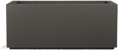 PolyStone Milan Tall Modern Outdoor/Indoor Rectangular Trough Planter, 46" L X 17" W X 19" H, Lightweight, Heavy Duty, Weather Resistant, Polymer Finish, Commercial and Residential (Slate Gray)