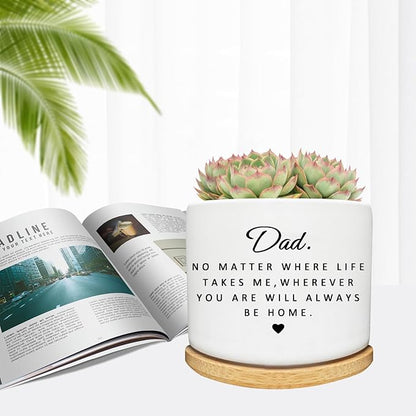Dad Gifts from Daughter Son, Succulent Cactus Cute Planter Plant Pots Gifts for Dad, for Dad Father, Dad Birthday Gifts, Best Dad Ever Gifts, Gardening Gifts for Dad
