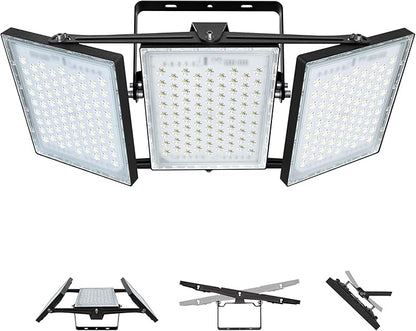LED Flood Light Outdoor, STASUN 750W 75000lm 6000K Daylight White IP66 Waterproof, Commercial Parking Lot Light,3 Heads for Yard Street Stadium House Floodlight Bright Security Lights for Outdoor Area