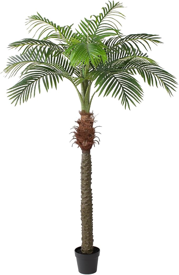 7 FT Fake Palm Tree,Tall Artificial Palm Trees for Outdoor Indoor Decor,Faux Phoenix Palm Plants for Outside Patio Pool Coastal Home Office Living Room