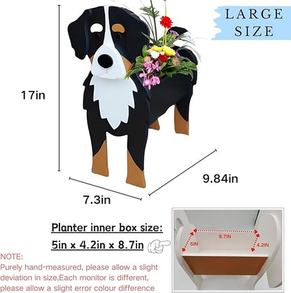 Bernese Mountain Dog Planter,Cute Large Dog Flower Pots,Gifts for Pet Lovers,Unique Animal Plant Pots,Office,Indoor Outdoor Garden Decor(9.84 * 7.3 * 17in)