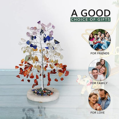 7 Chakra Tree - Chakra Tree of Life Crystal Tree - Gemstones and Crystals - Money Tree - Positive Energy - Spiritual Stuff - Reiki Crystals and Healing Stones - Holistic Gifts
