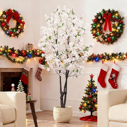 Artificial Cherry Blossoms Tree Bedroom Trees Indoor Faux Cherry Blossom Tree for Christmas New Year Home Decor