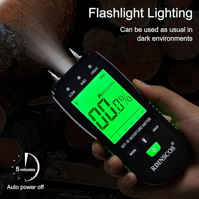 Moisture Meters Digital Wood Moisture Tester Water Leak Detector for Wall,Lumber, building,Firewood,Humidity Tester